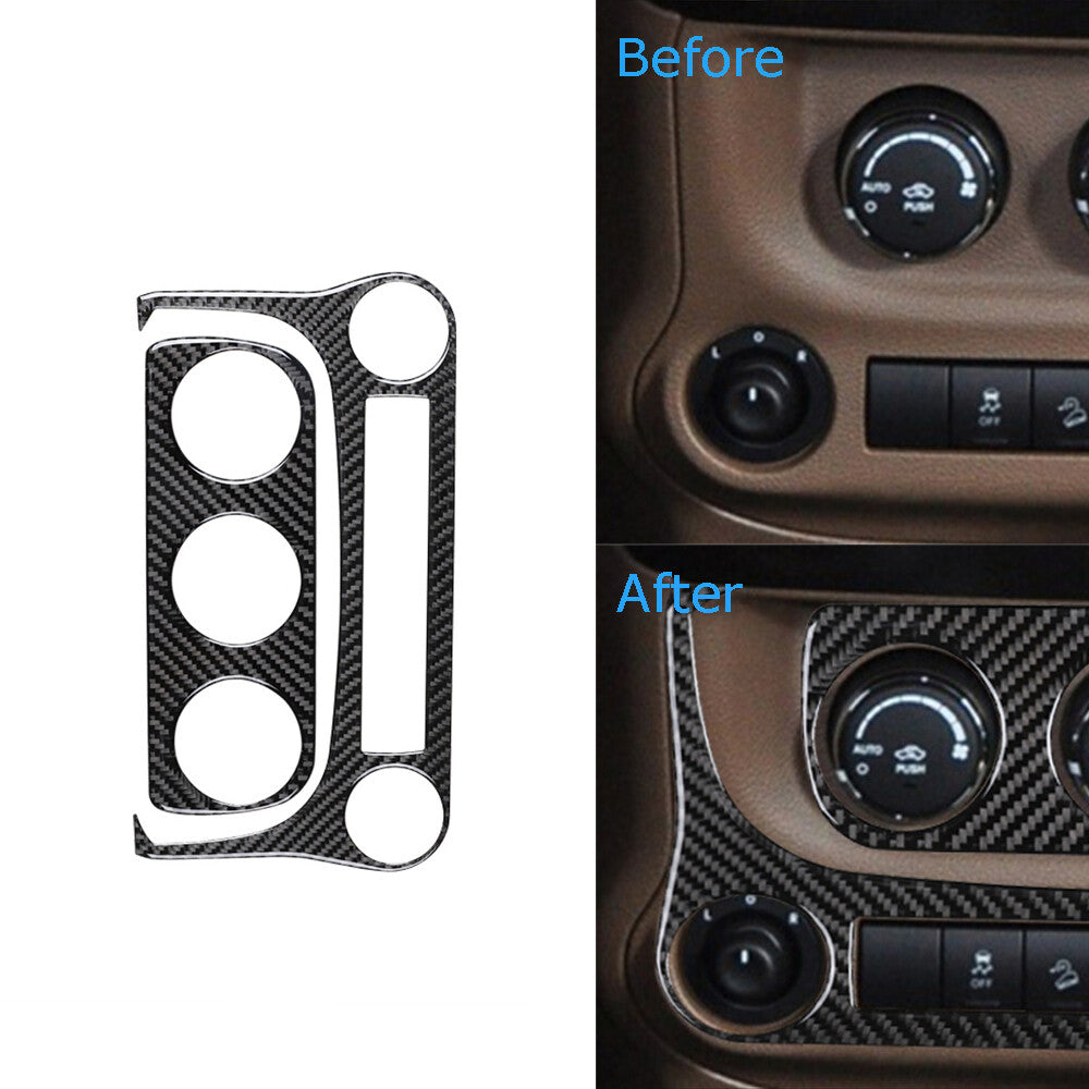 2Pcs Carbon Fiber Power Control Panel Cover Trim for Jeep for Wrangler JK 2011-2017