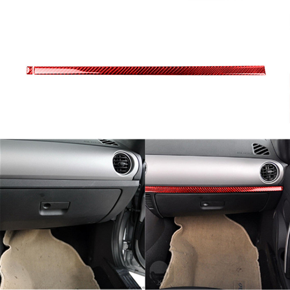 Red Carbon Fiber Passenger Side Dash Cover Trim Strip for Mazda MX-5 Miata 09-15
