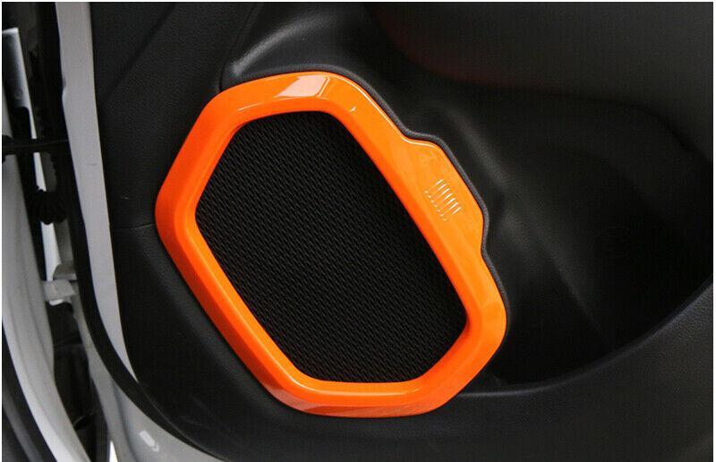 Inner Door Speaker Frame Cover Trim 4X for Jeep Renegade 2015-2020 ABS Orange