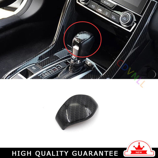 Center Gear Shift Lever Knob Cover Trim for Honda for Civic 2016-2021 Carbon Fiber