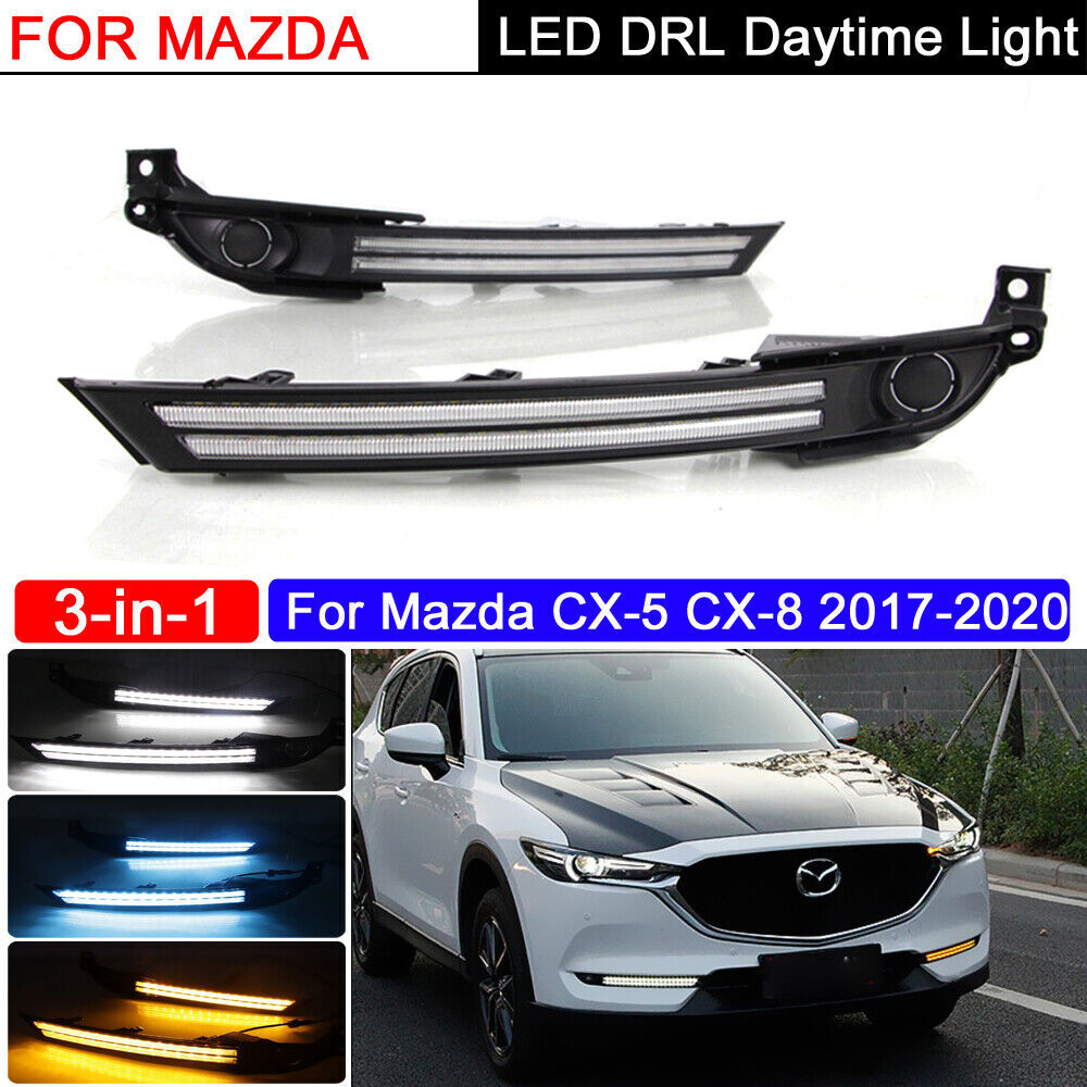 Daytime Running Lights LED DRL Fog Lamp Replacement Bumper for Mazda CX-8 CX-5