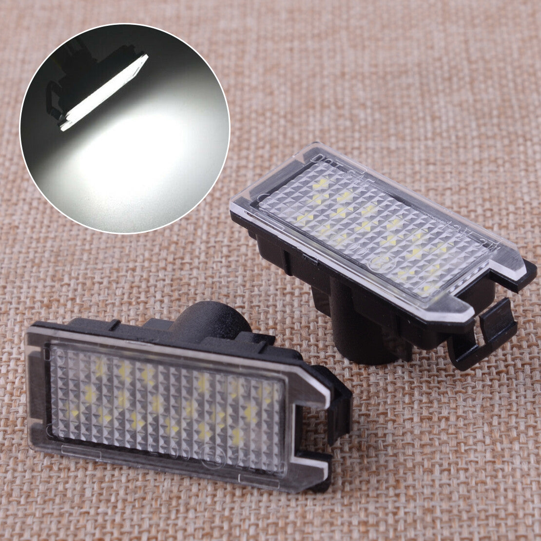 2pcs Car LED Rear Number License Plate light Assembly Fit for FIAT 500C 2009-19