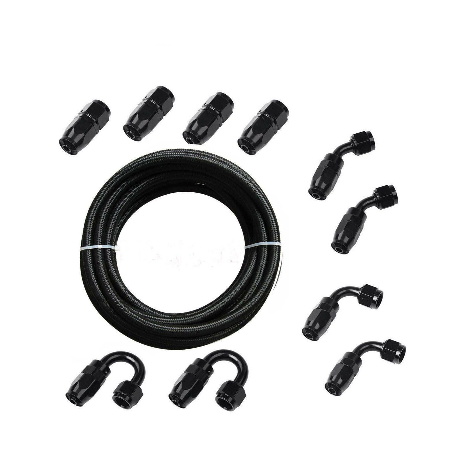 AN10 hose end fitting, stainless steel nylon braided oil fuel hose fitting