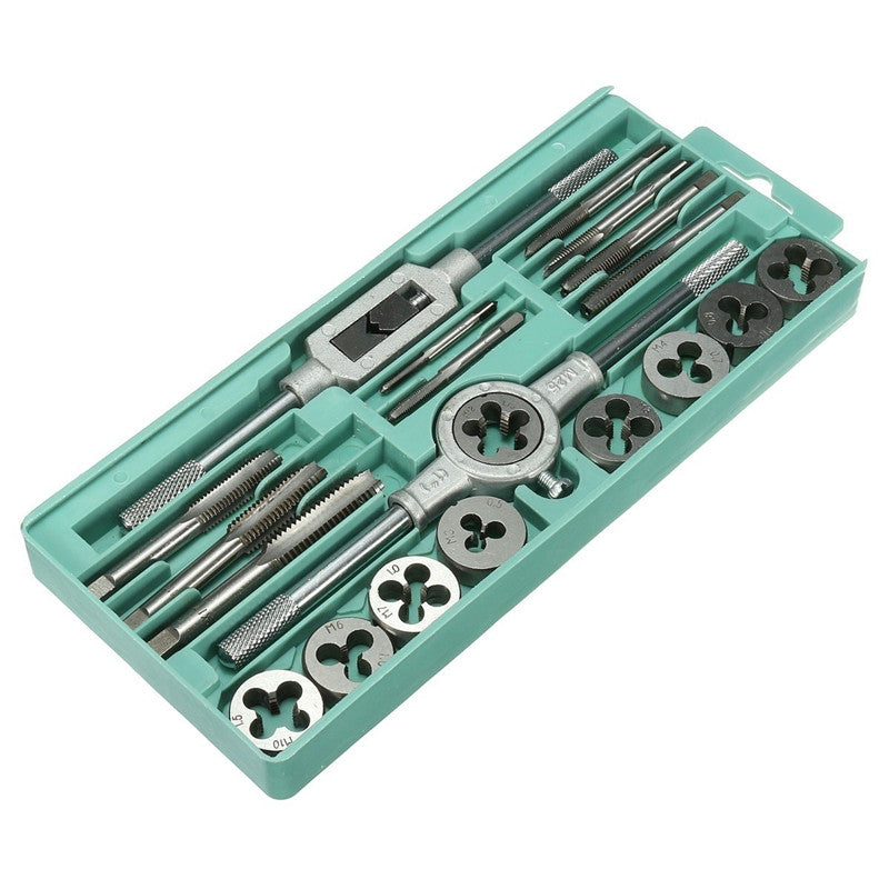20pcs Car Tap Die Screw Thread Metric Taps Wrench Screw Threading Hand Tool Set