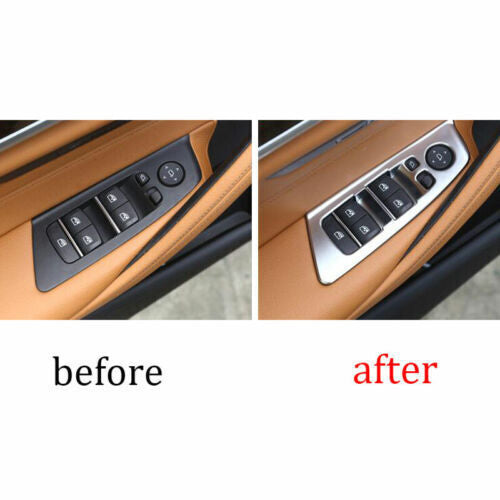 Window Lift Panel Switch Cover Trim for BMW 5 Series G30 2018-2022 ABS Silver
