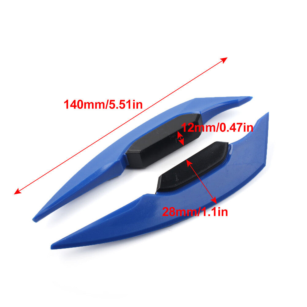 Pair Black Motorcycle Fairing Winglets Side Spoiler Deflector Air Wing Kit
