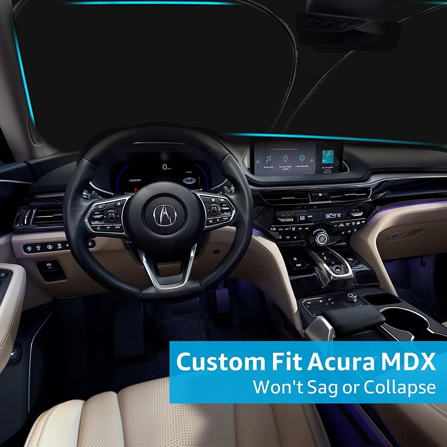 Custom Fit for Acura MDX 2021-2023 Car Windshield Sun Shade UV Block Foldable Cover