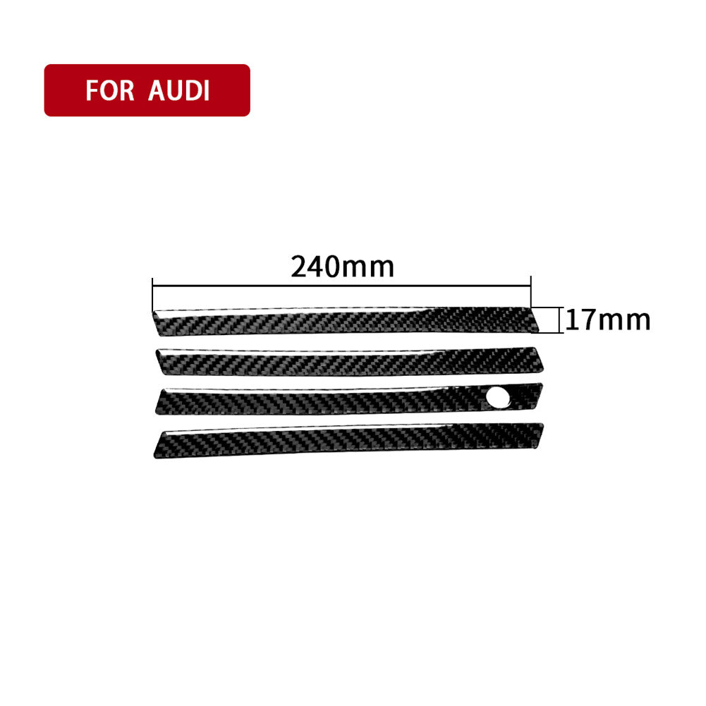 for Audi for A4 B9 2017-19 Carbon Fiber Outer Door Handrail Panel Cover Trim Sticker
