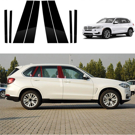 Piano Black Pillar Posts Door Window Molding Strip Trims Fit for BMW X5 14-2018