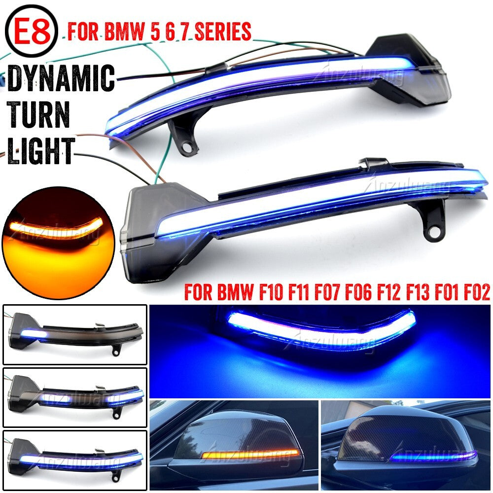 Dynamic LED Wing Mirror Indicator Turn Signal Light for BMW F10 F11 F07 F02 F01