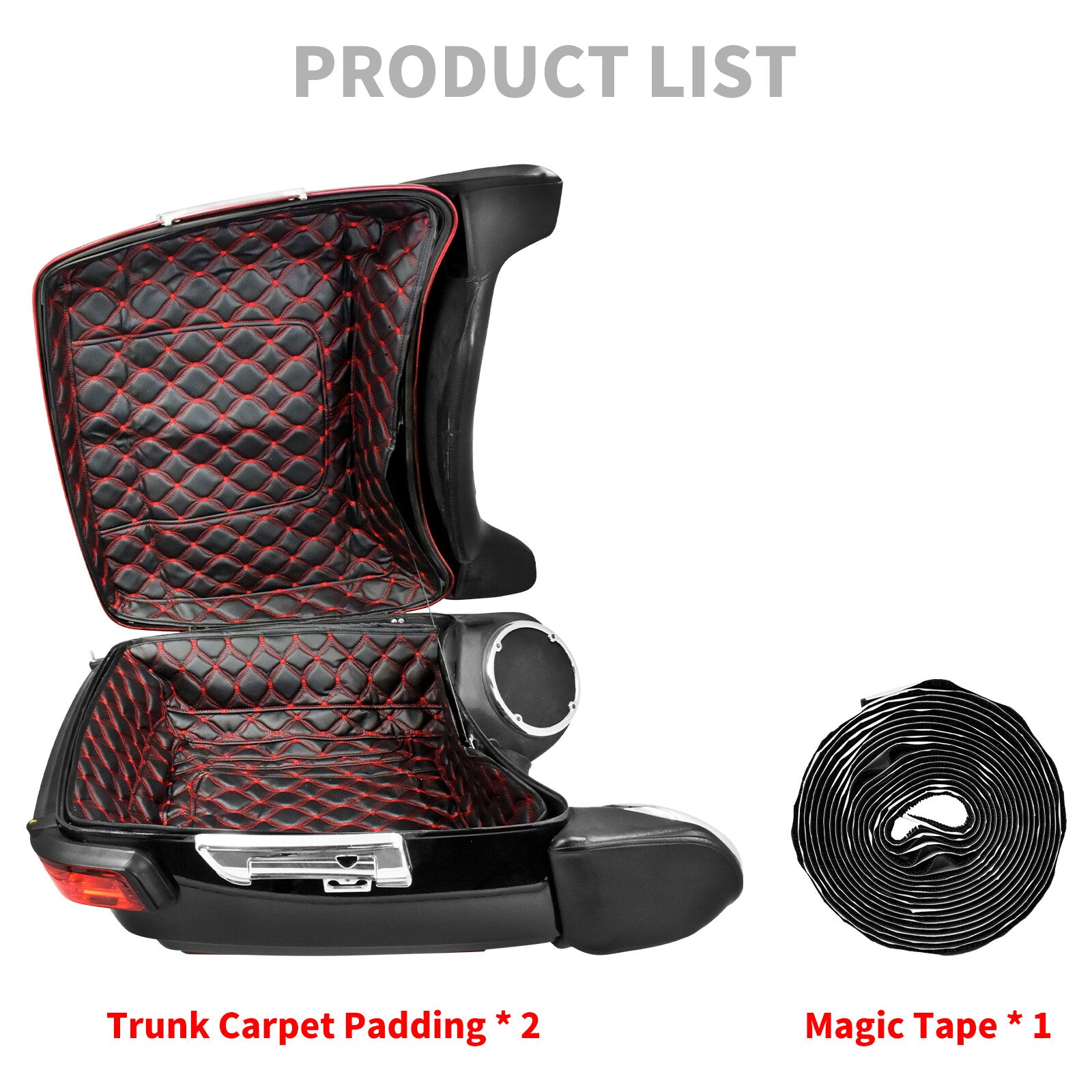 Red Thread King Tour Pak Trunk Insert Carpet Liner Fit For Touring Glide 2014-UP
