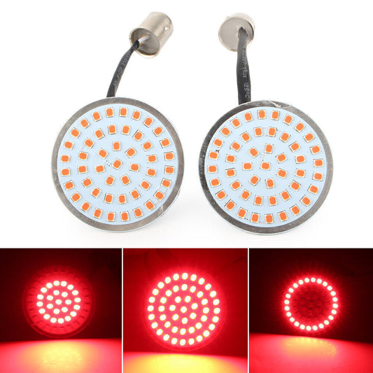 2x Fit for Harley Rear LED Turn Signal Light Indicator Bulb Red 48 LED Insert