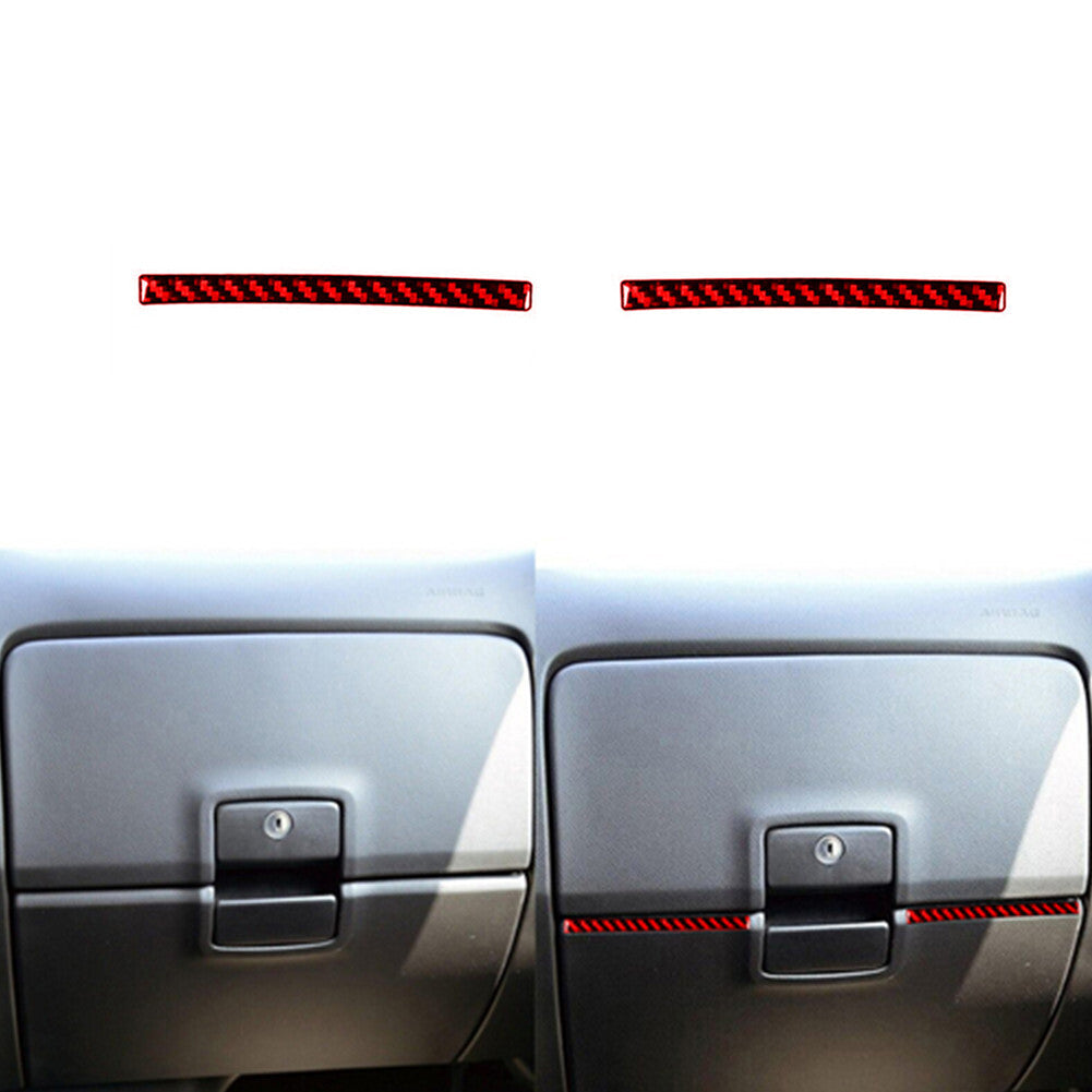 Red Carbon Fiber Lower Glove Box Accent Trim For Silverado for GMC for SIERRA 2014-2018