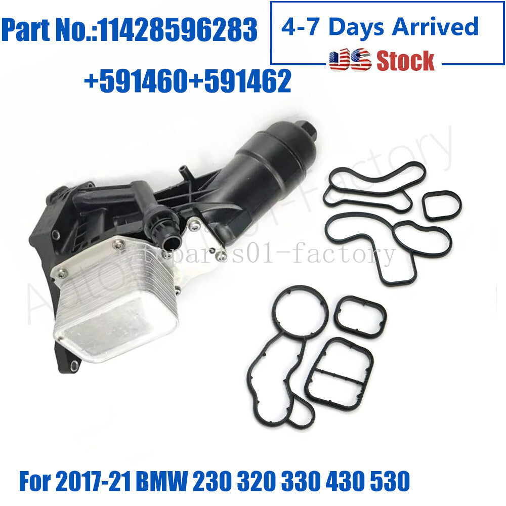 Oil Cooler With Gasket Filter Housing Assembly For 17-21 for BMW 230 320 330 430 530