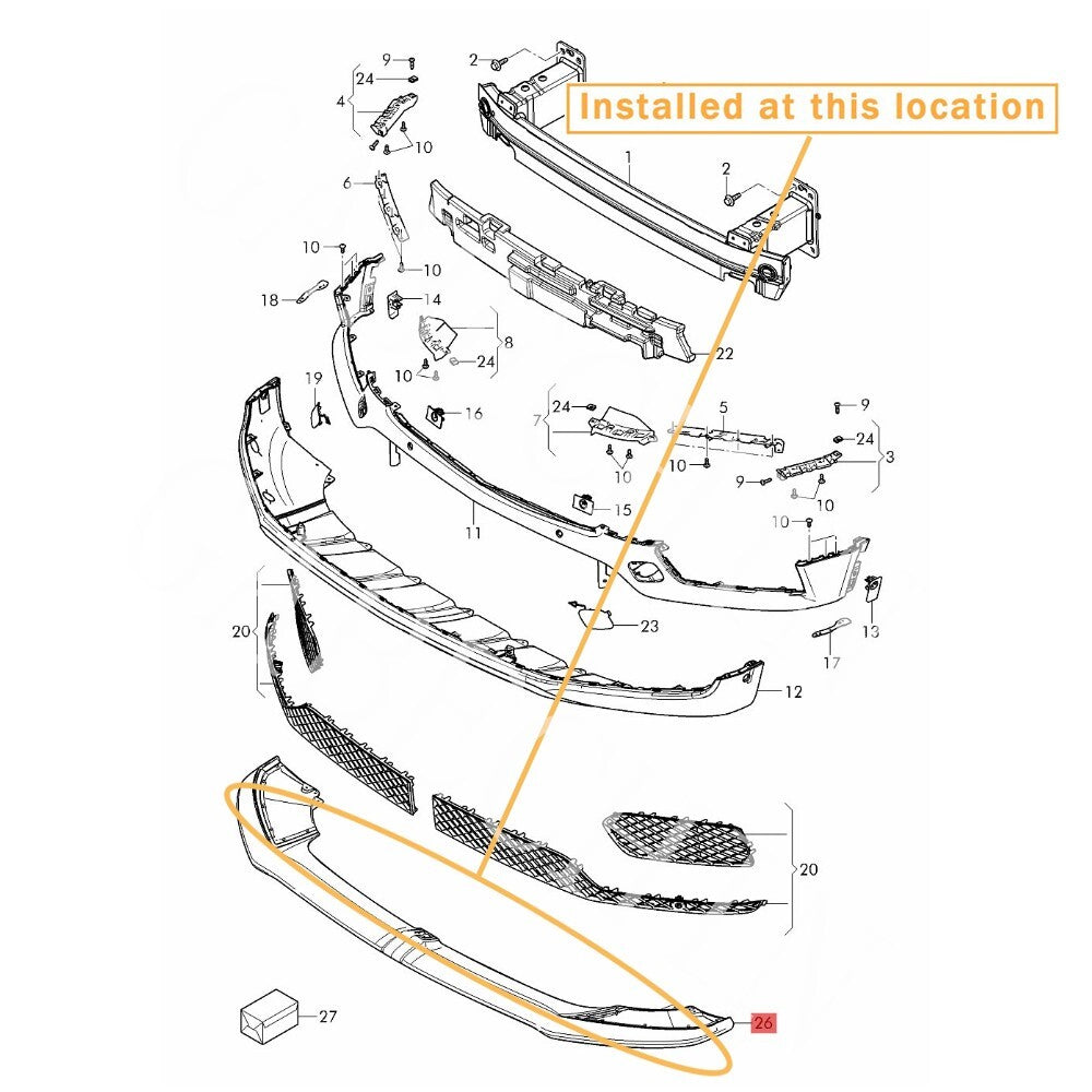 Suitable for Bentley for Bentayga 17-20 front lower boiler insert : 36A071609