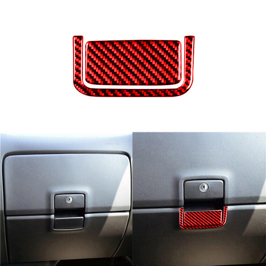 Red Carbon Fiber Lower Glove Box Handle Trim For Silverado for GMC for SIERRA 2014-2018