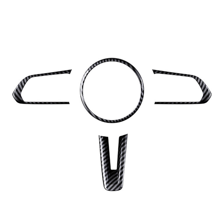 4X Carbon fiber Style internal Steering Wheel Cover Trim For 2019-2023 for Mazda 3