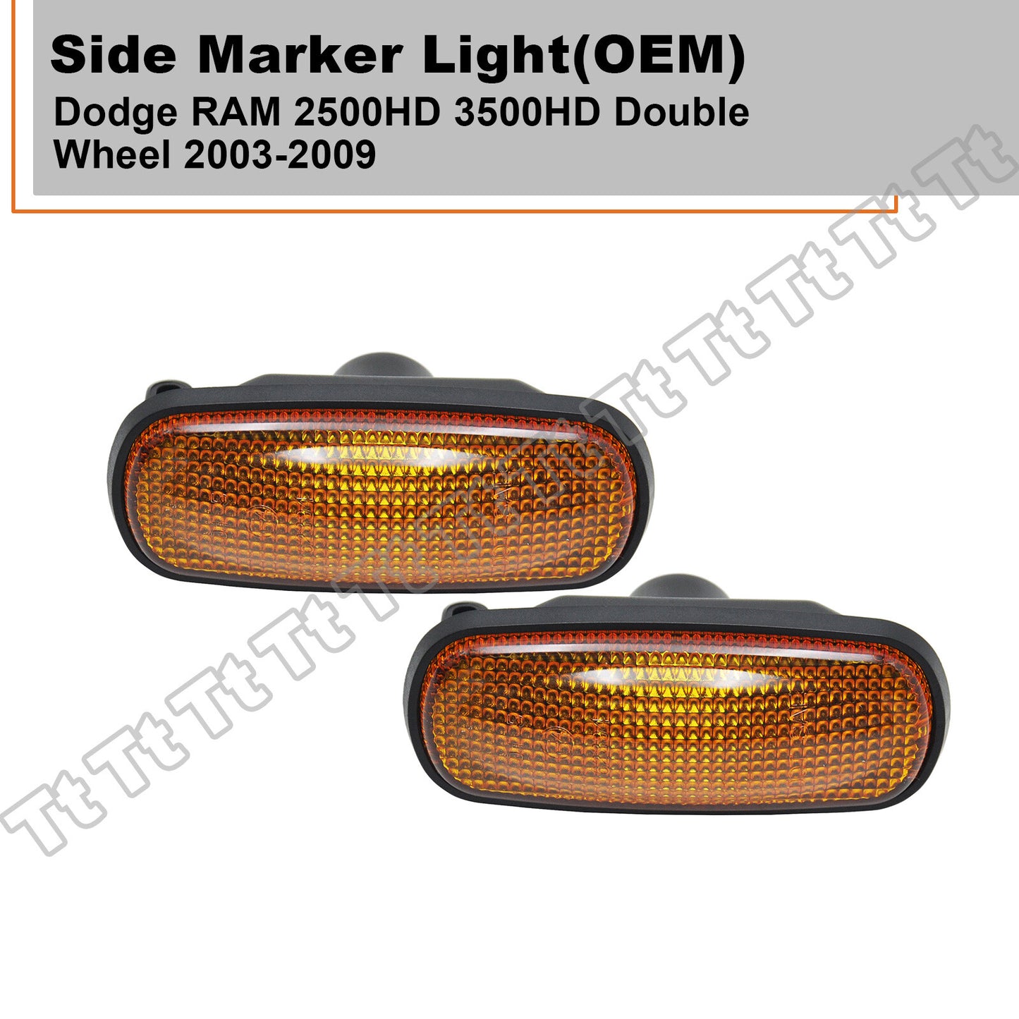 Original Equipment Manufacturer Side Marker Light Housing Amber Lens for 2003-2009 Dodoge for Ram 2500HD 3500HD
