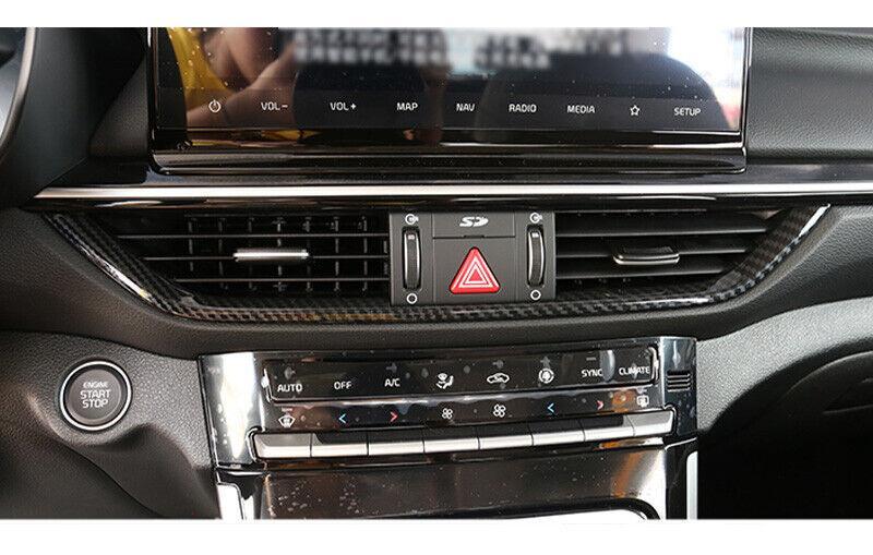 for Kia Forte K3 2019-2023 Carbon Fiber Center Console LR Air Outlet Vent Trim