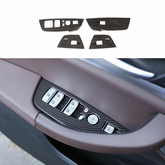 for BMW X3 G01 2018-2021 ABS Carbon Fiber Glass Window Lifting Panel Switch Trim
