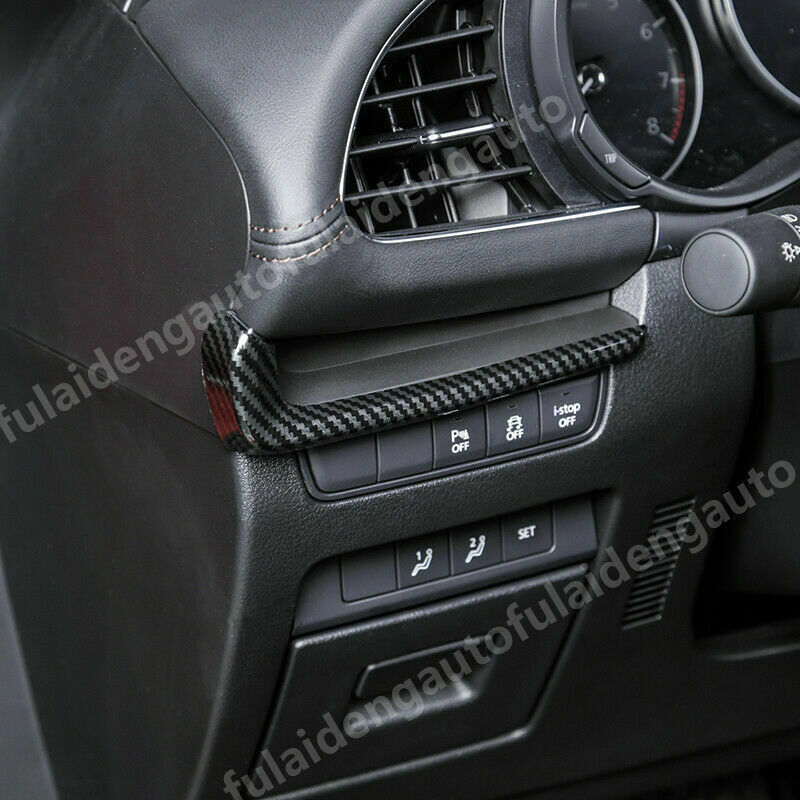 for Mazda 3 Axela 2019-2022 Carbon Fiber Central Dashboard Strips Trim Garnishs