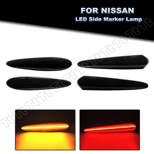 4x Smoked LED Front/Rear Bumper Side Marker Lights for 00-03 for Nissan Maxima