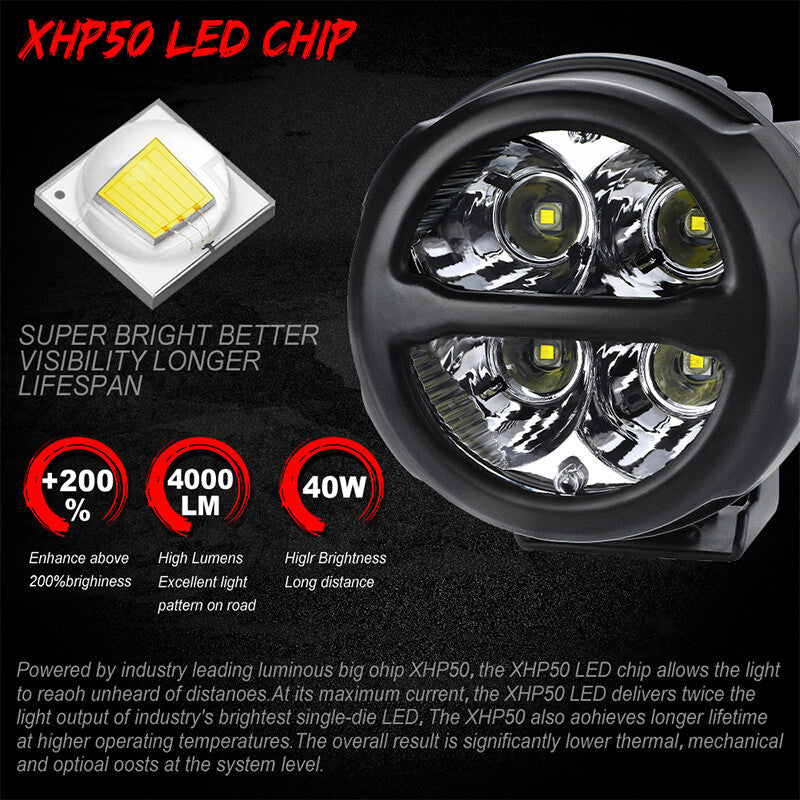 2X 3inch LED Round Pods Work Light Bar Spot Flood Driving Fog Offroad ATV Truck