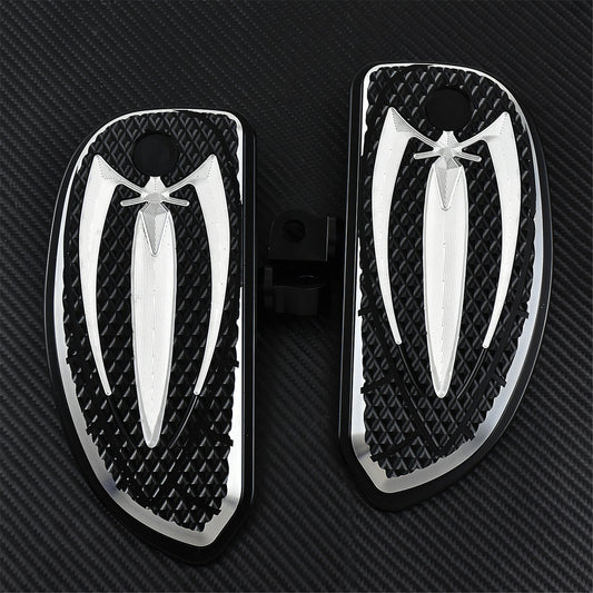 Black Spider Male Mount Foot Pegs Floorboards Fit for Harley Touring FLHT Dyna