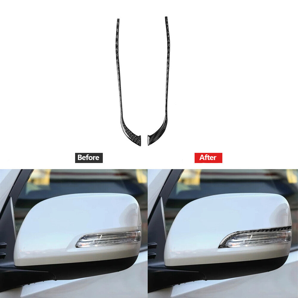 Carbon Fiber Rearview Mirror Protector Cover Trim for Toyota for Land Cruiser Prado