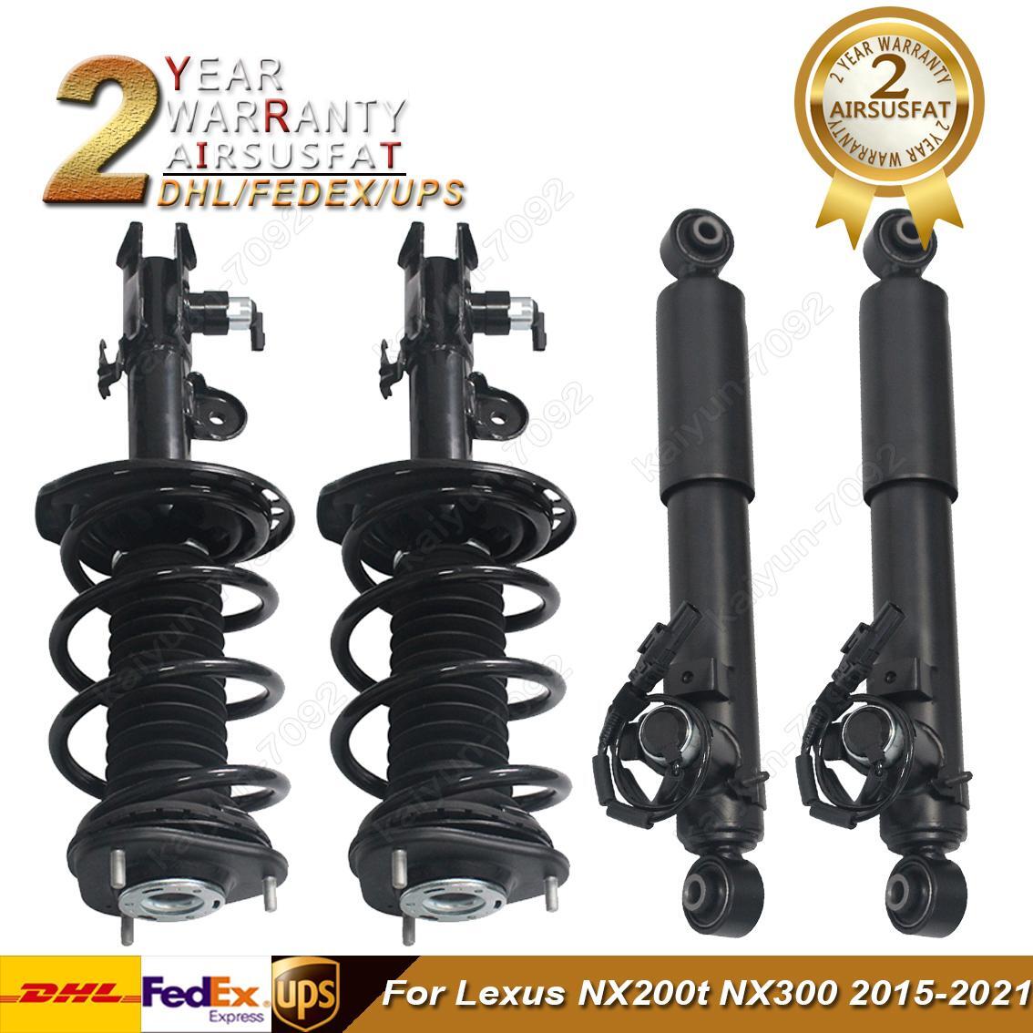 4× Front Rear Shock Strut Assys w/ Electric for Lexus NX200t NX300 NX300h 15-21