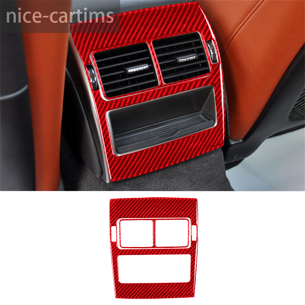 2¡ÁRed Carbon Fiber Inner Rear Air Vent Outlet Panel Trim for Jaguar XF 2009-2011