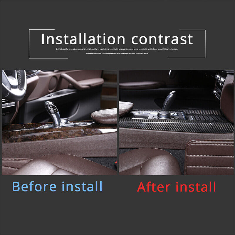 Fit for BMW X5 2015-2019 Real Carbon Fiber Side Center Console Cover Strip Trim