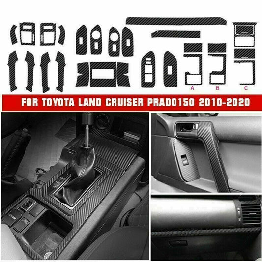 for Toyota Prado 2010-2021 Carbon Fiber Style Stickers Interior Decor Trim Kit