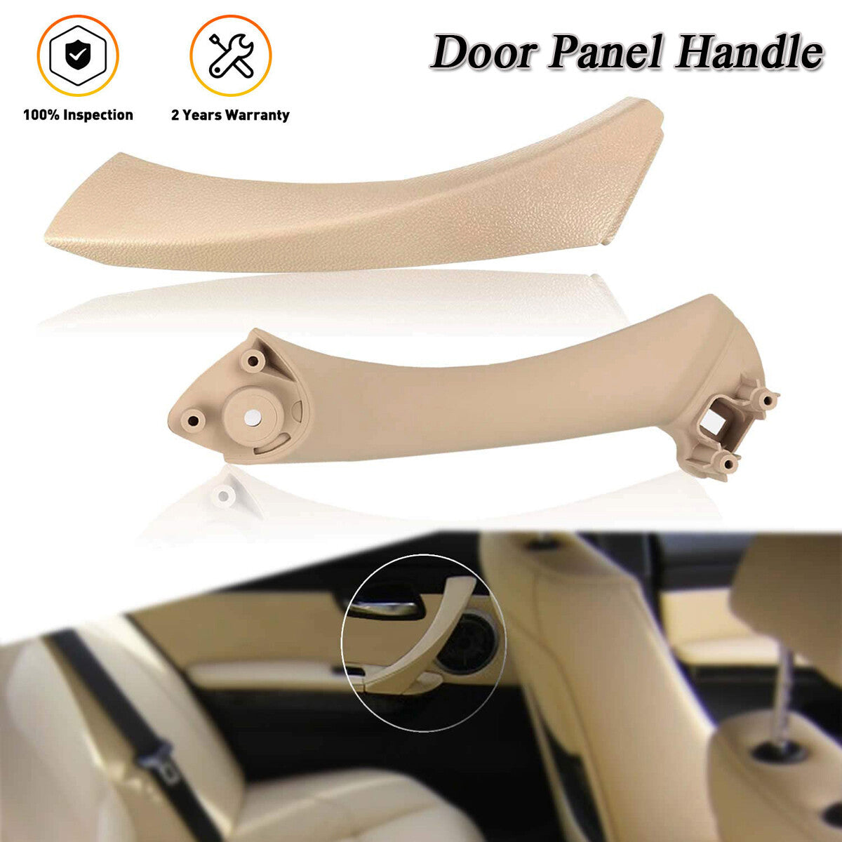Beige cover for left inner door and outer door panel handle of for BMW E90 3 Series