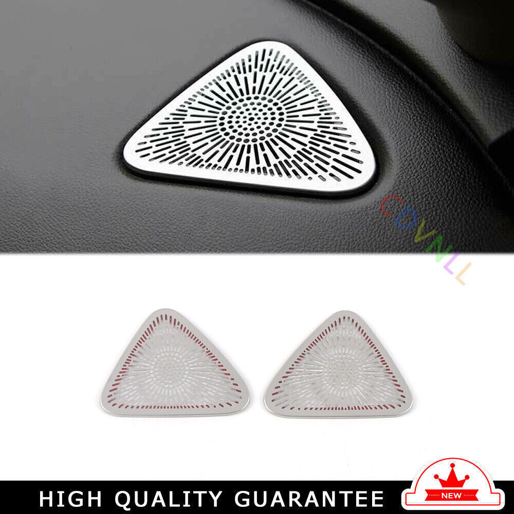 2X Silver Steel Console Dashboard Horn Cover Trim for Chevrolet Malibu 2016-2024