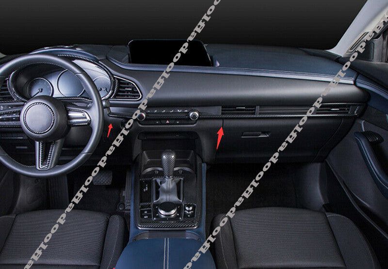 for Mazda CX30 2020-2022 Carbon fiber Center console Dashboard trim strip Decor