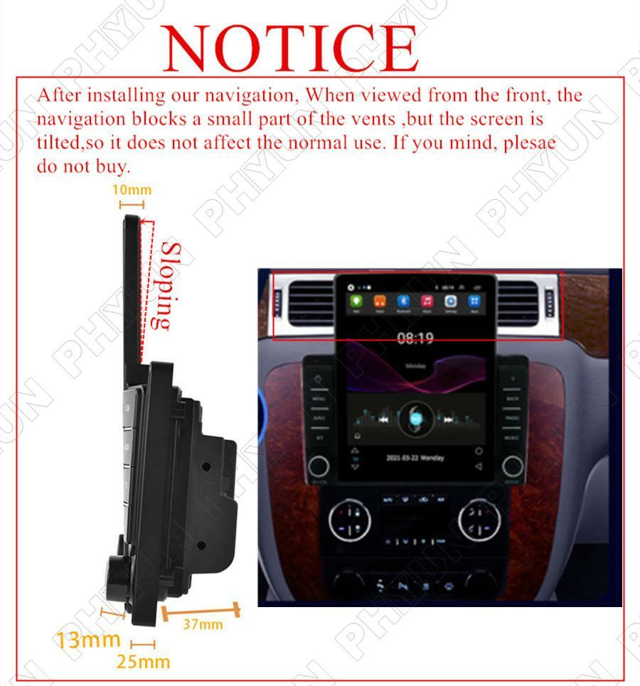 For 2007-2013 Chevy Silverado for GMC 9.5 Android 10.1 Stereo Radio GPS Player Wifi