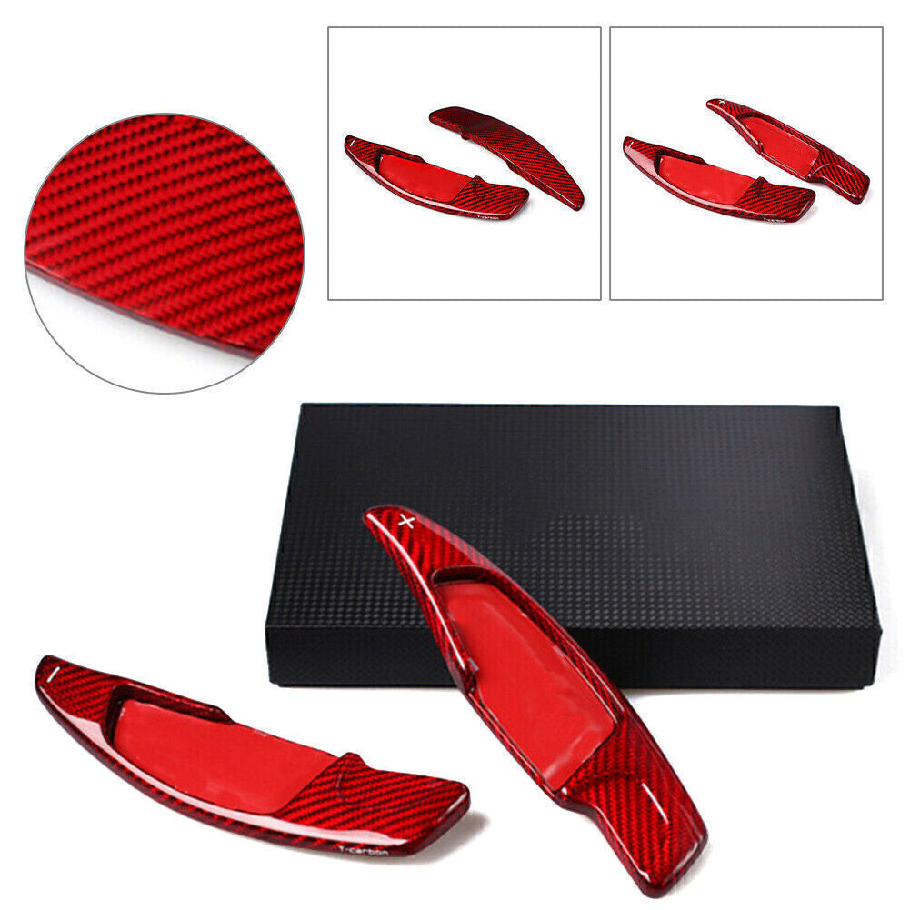 for BMW 5/7 SERIES Red Carbon Fiber Steering Wheel Shift Paddle Extension