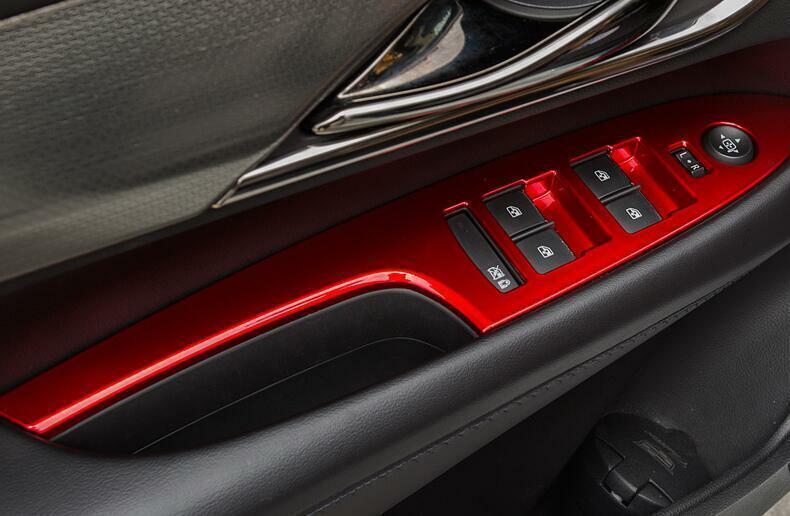 for Cadillac ATS ATS-V 2013-2019 Red Window Lift Glass Lock Switch Panel Trim 4X