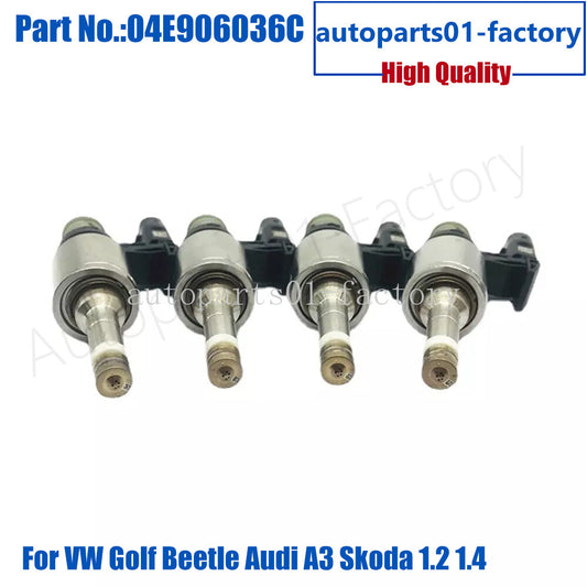 4PCS Fuel Injector Nozzles for VW for Golf for Jetta for Audi A1 A3 1.2 1.4 TSI 04E906036C