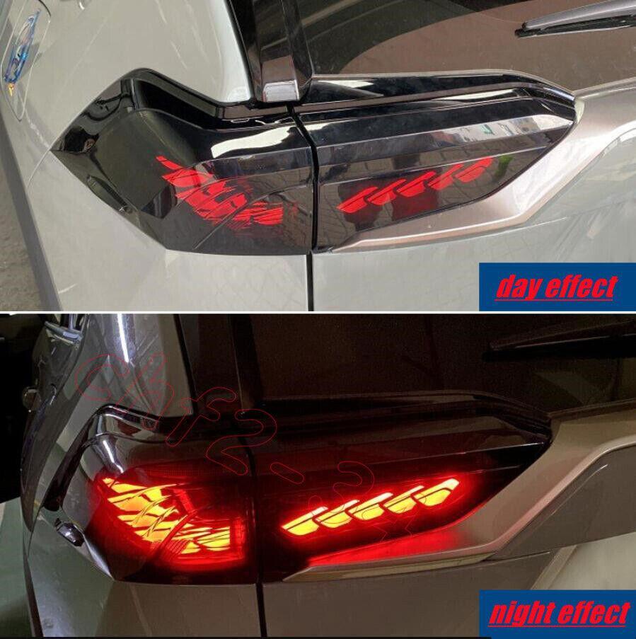 Smoke Black LED Rear Lamps Taillights Dynamic Signal for Toyota Rav4 2019-2022