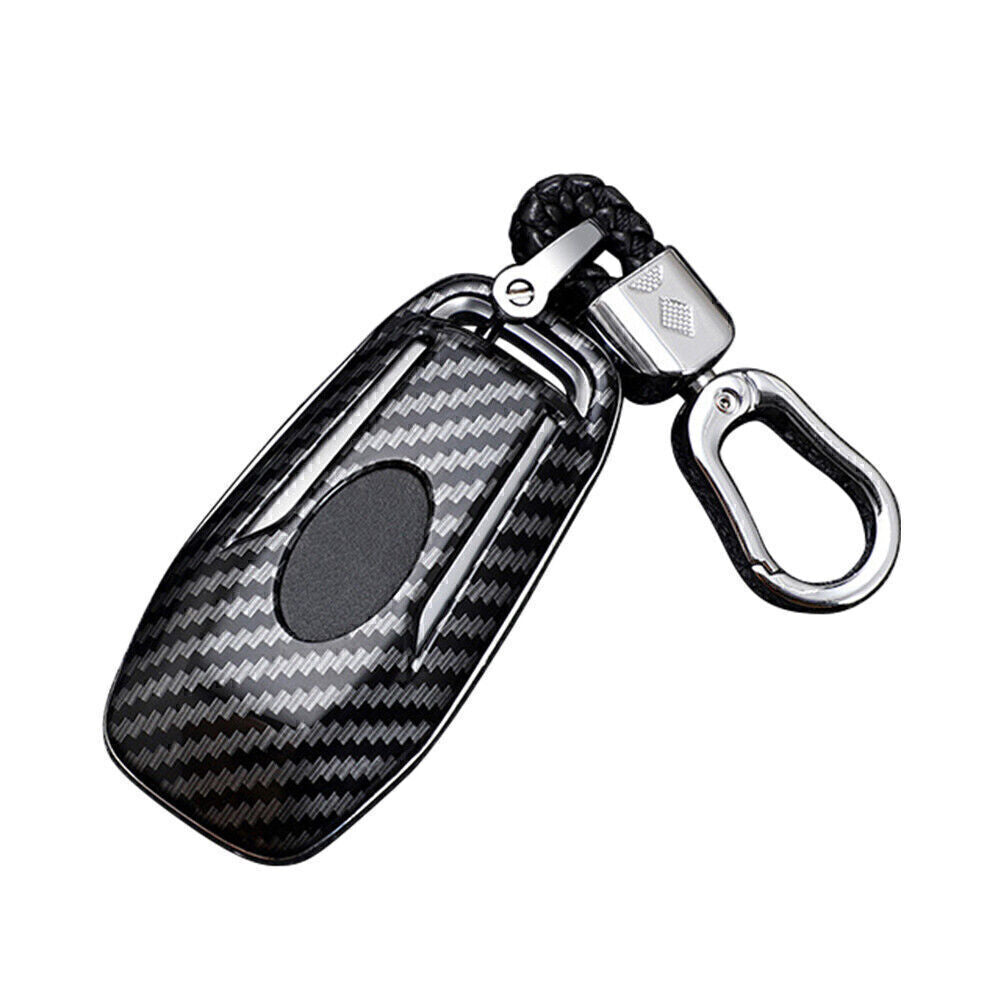 Hard for Smart Key Cover + Key Chain Fit for Ford MKZ MKC MKX Carbon Fiber