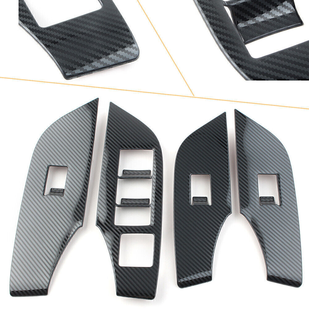 Interior Window Lift Switch Panel Cover Trim Carbon Fiber Fit for Toyota RAV4 19-24