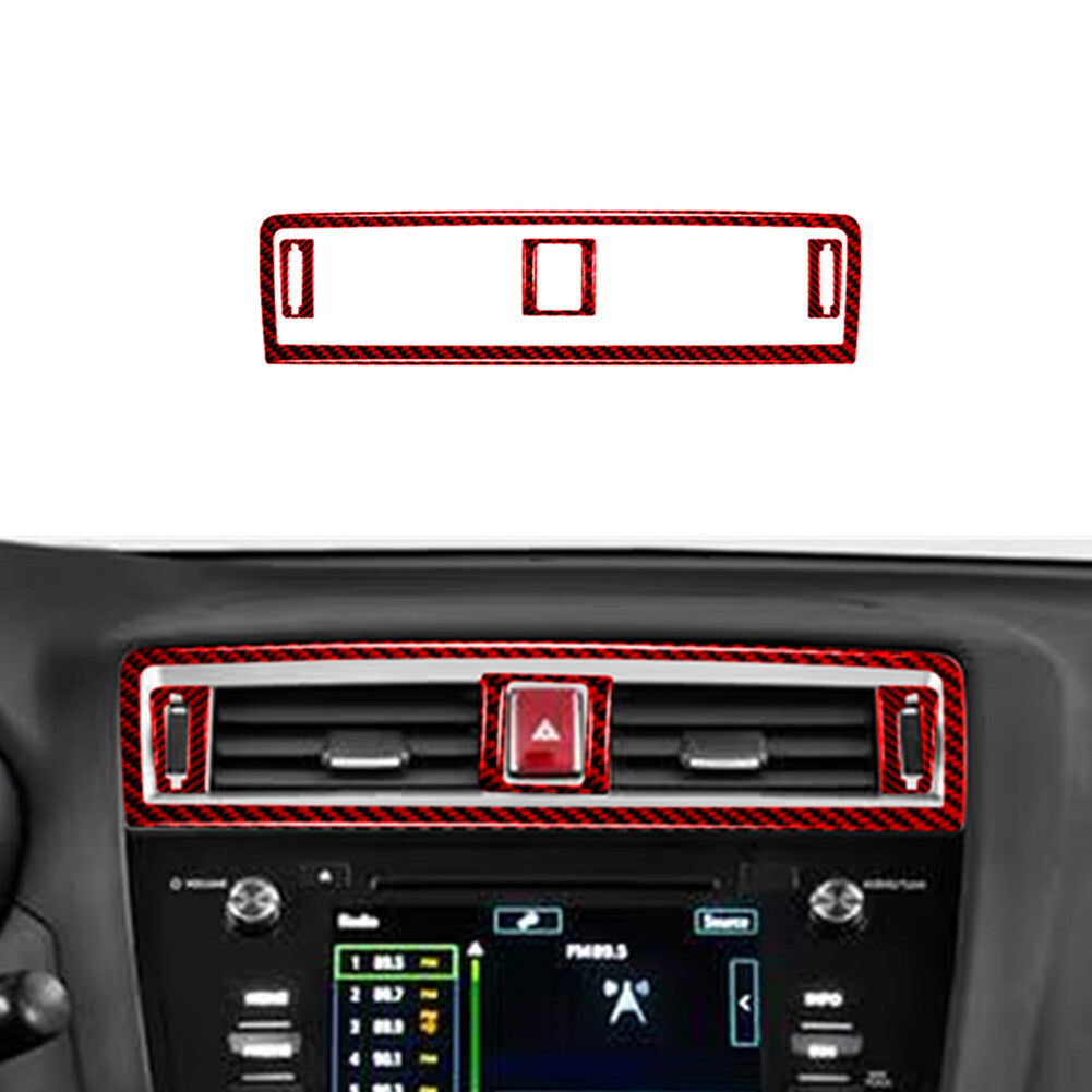 Red Carbon Fiber Center Vent Outlet Cover Trim for Subaru Outback Legacy 2015-17