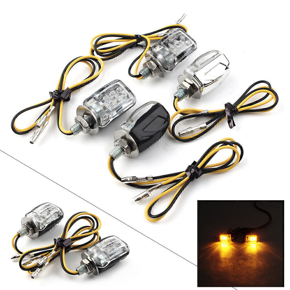 LED Motorcycle Turn Signal Indicator Amber Light Warning Lamp Universal