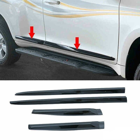 for Toyota Prado LC150 2010-2021 Side Door Body Molding Trims ABS Piano Black 4X