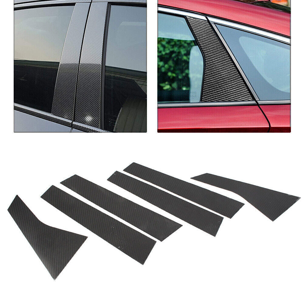 6PCS for Honda Accord 2018-22 Carbon fiber Pillar Posts Door Window Molding Trim