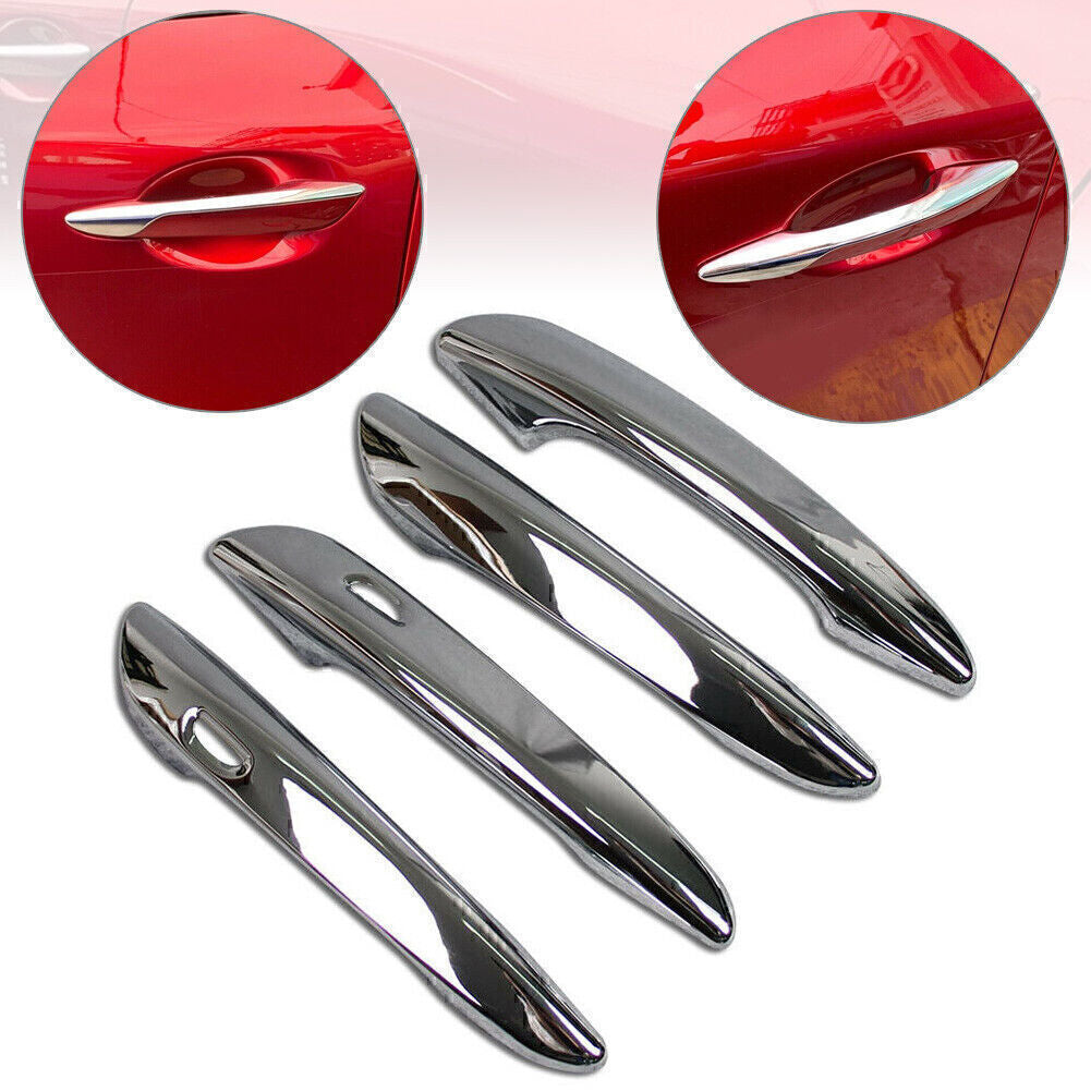 4X Chrome Car Door Handle Cover Trims ABS For 2019 2020 for Mazda 3 Sedan