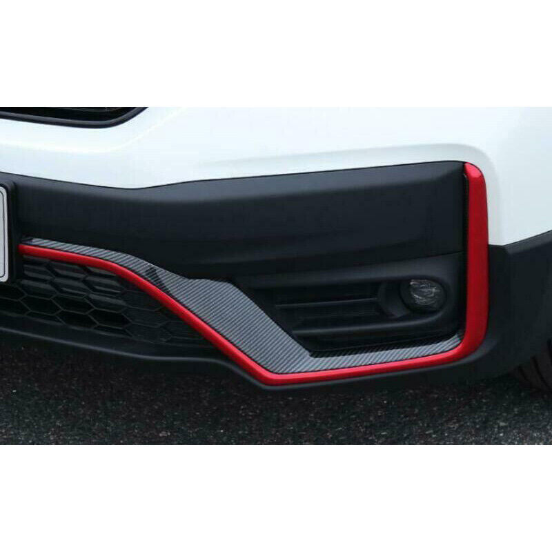 for Honda CR-V 2020-2022 Red Carbon Fiber Front Bumper Grill Strip Decorate Trim