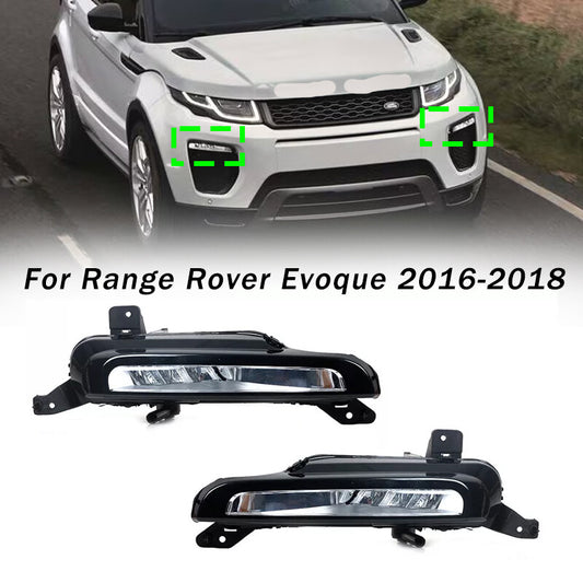 Pair for Range Rover Evoque 2016-2018 Front Fog Light DRL Daytime Running Lights